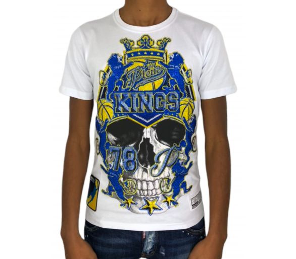 Philipp plein T-shirt Round Neck SS "Old" 01 White