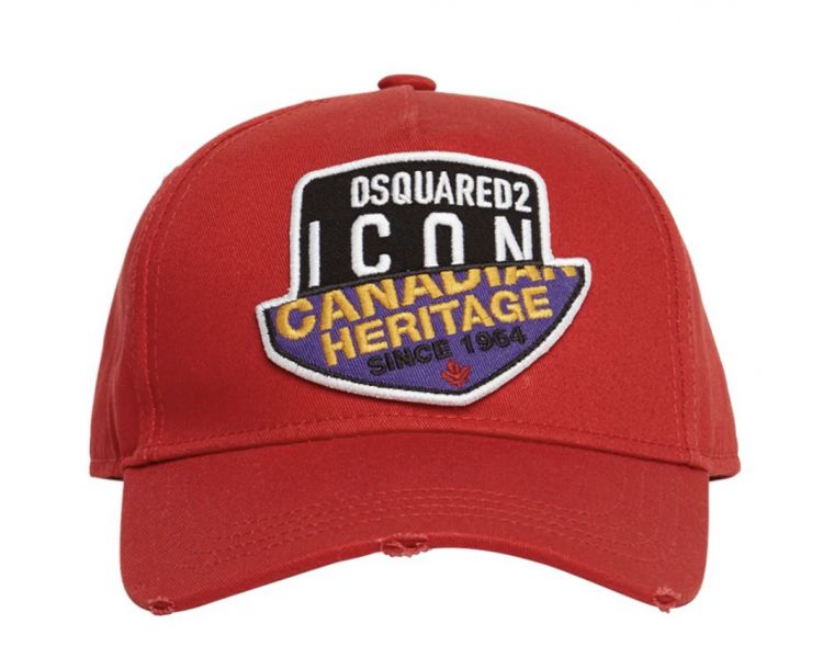 DSQUARED2 CASQUETTE ROUGE PATCH ICON