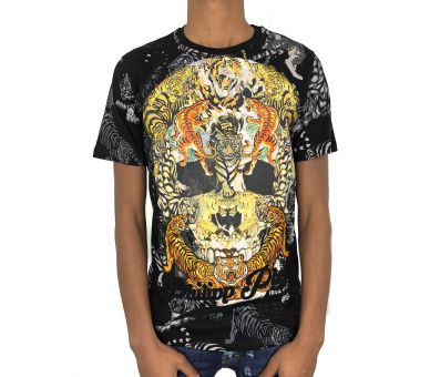 Philipp plein T-shirt Round Neck SS "Tiger skull "